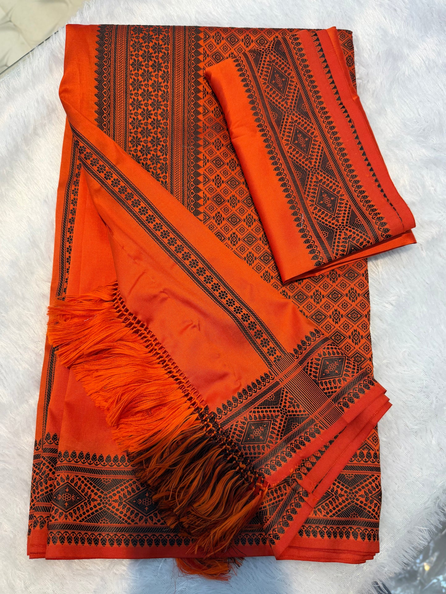 🧡 Bold & Beautiful Orange Semi-Khor Woven Collection 🧡