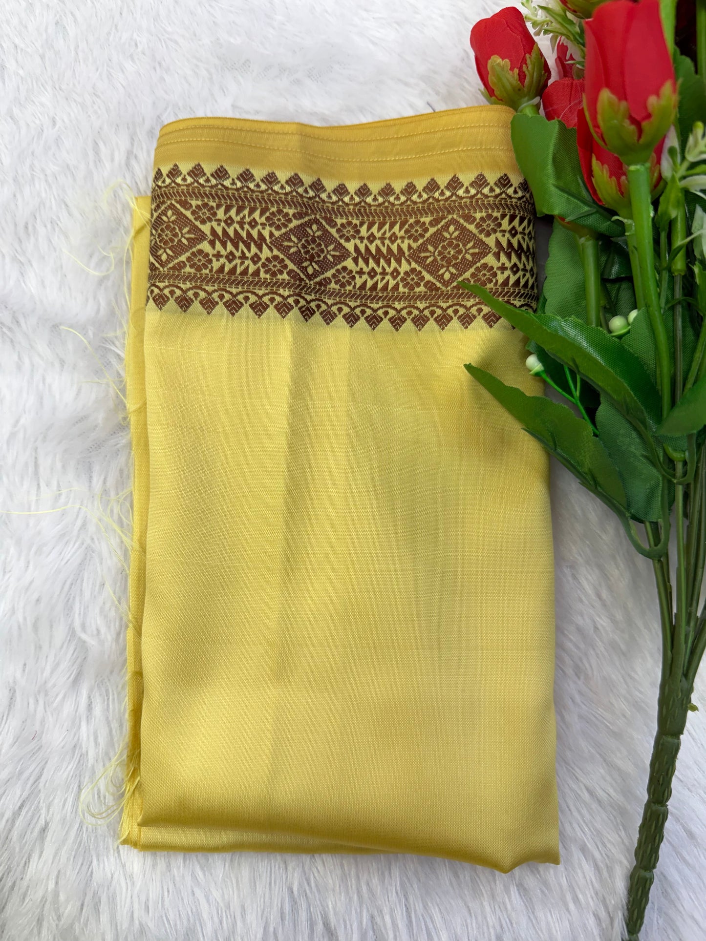 Yellow Vintage Dhara OD Luxury Cutwork