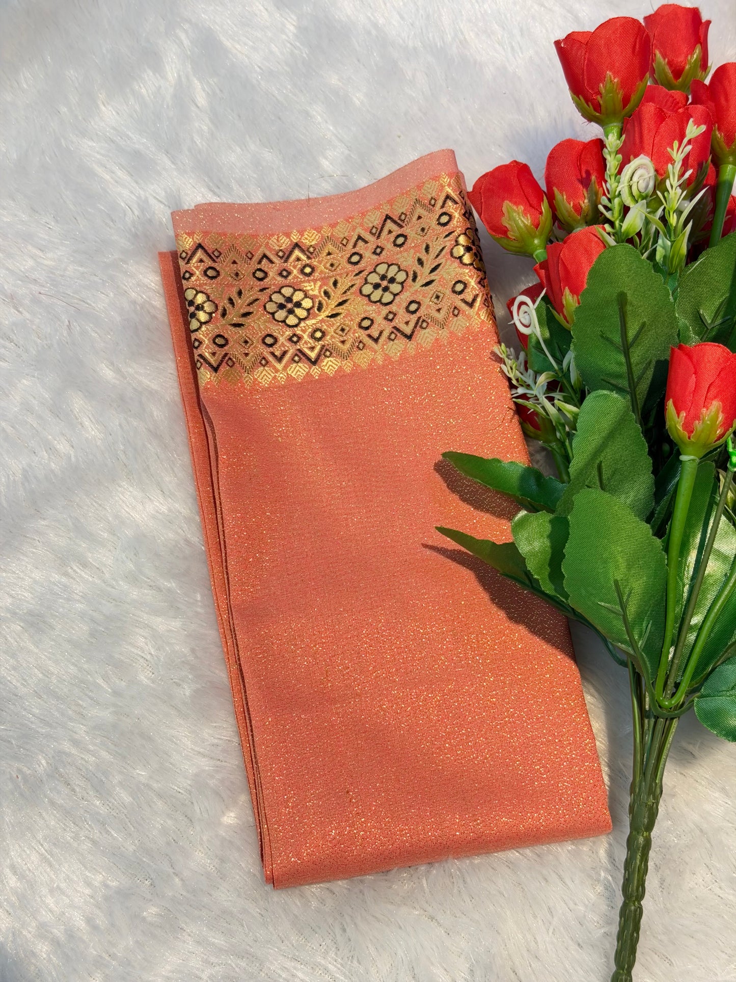 Elevate your ethnic wardrobe with this vibrant orange Dhara Dubai  lah dep thain Crafted from a premium, opaque material with a subtle sheen, this piece offers luxurious comfort without compromising on modesty. Featur
