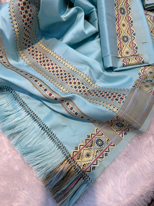 Delight Dhara lah dep thain: Celestial Silk-Sheen Textile with Traditional Geometric Weave