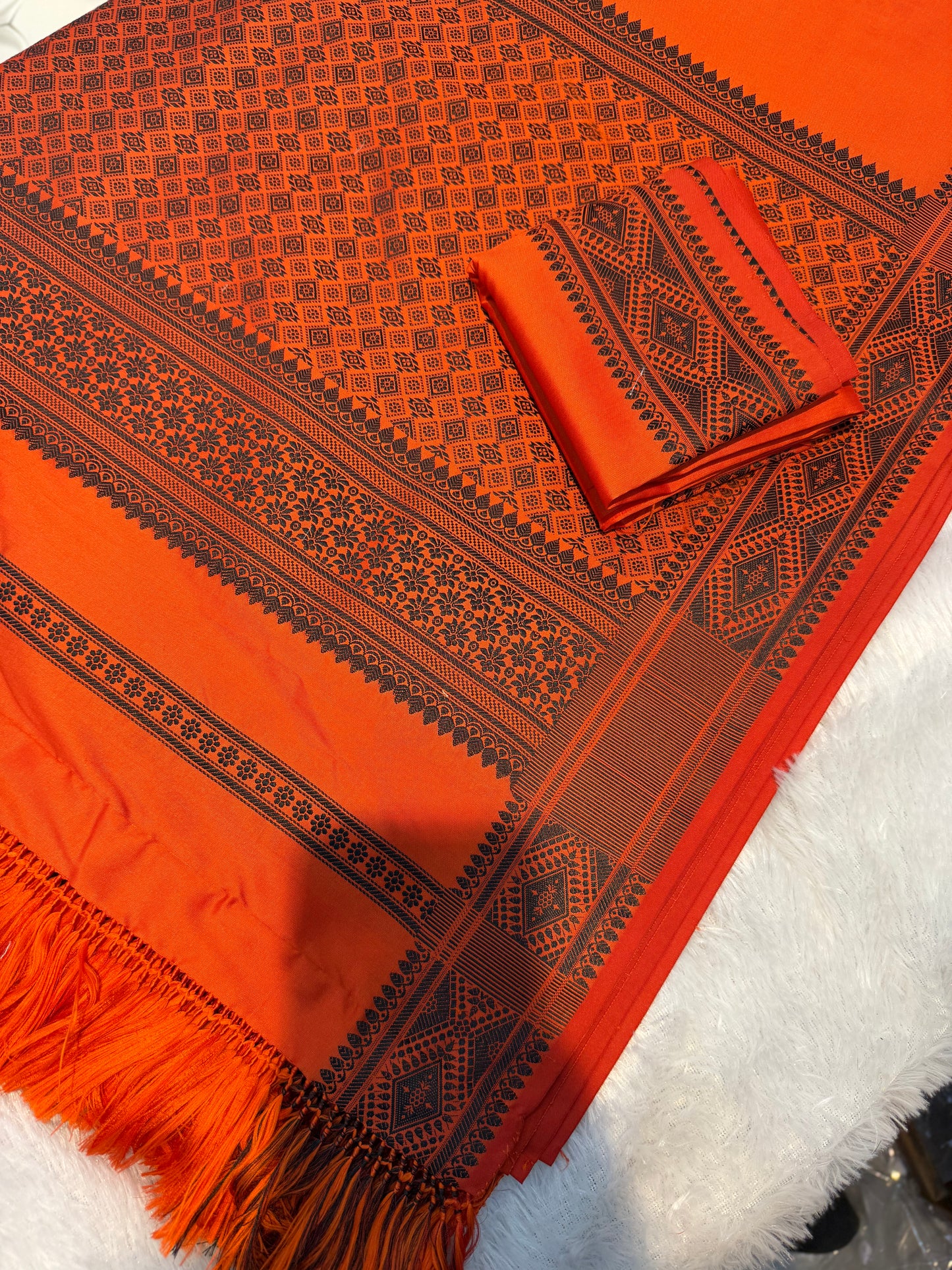 🧡 Bold & Beautiful Orange Semi-Khor Woven Collection 🧡