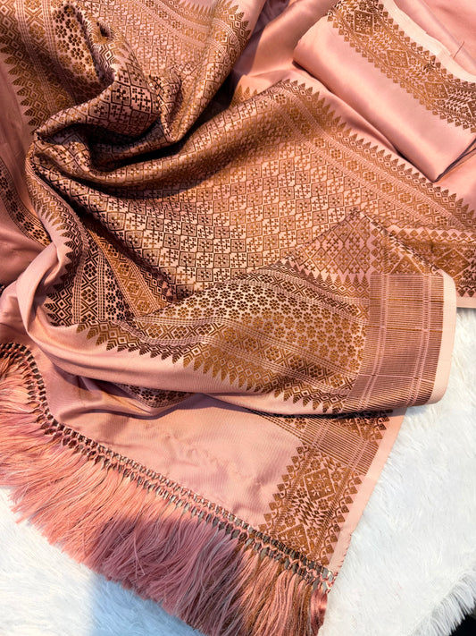 🌸 Timeless Dusty Rose & Bronze Semi-Khor Woven Piece 🌸