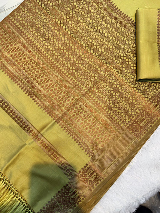 🍋 Vibrant Lime & Bronze Semi-Khor Woven Collection 🍋