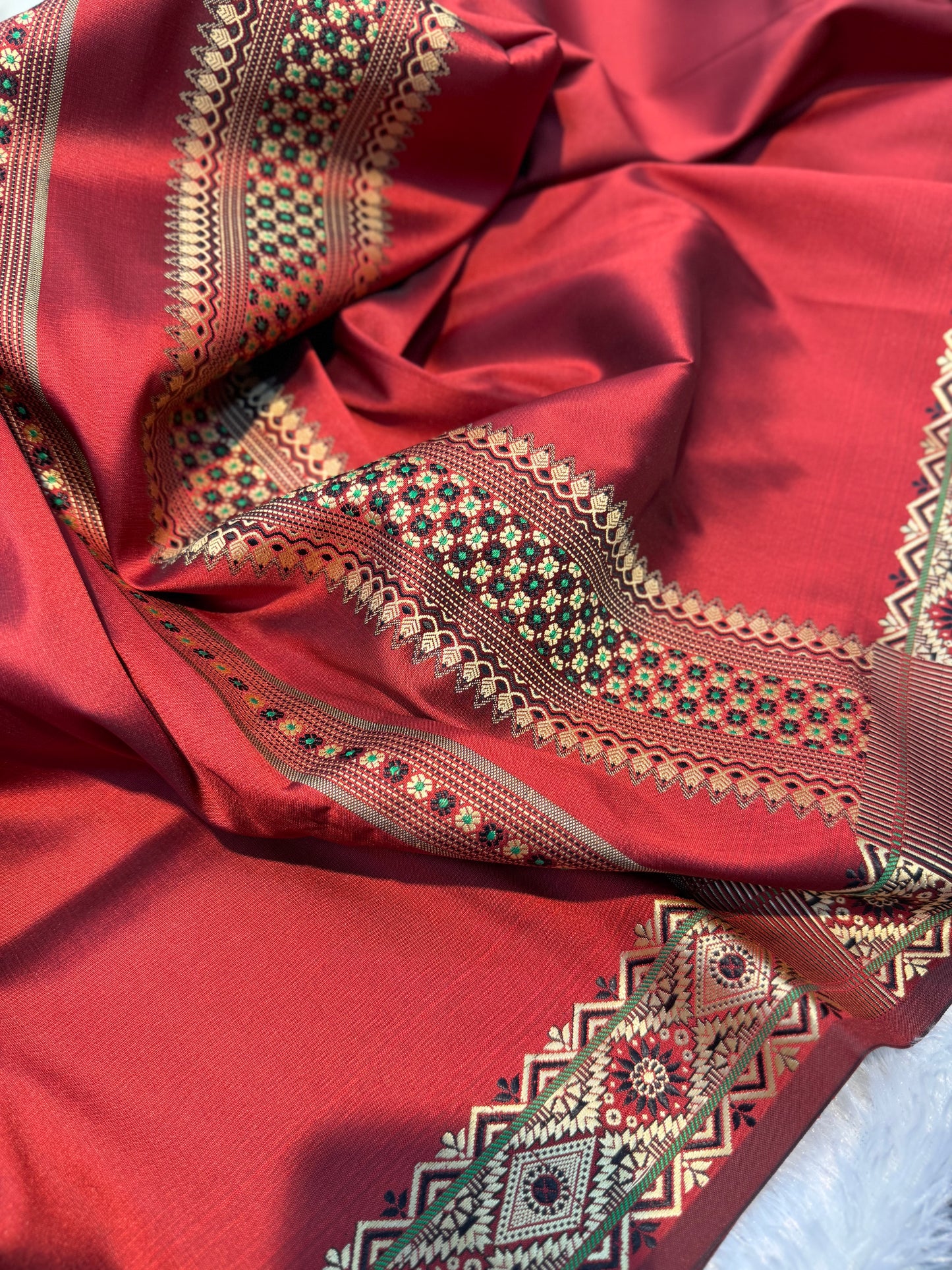 Premium Delight Dhara lah dep thain  Fusion Gown – Deep Maroon Edition